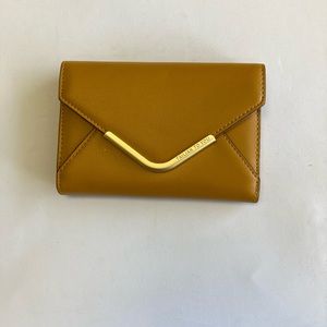 Mustard yellow trifold envelope wallet